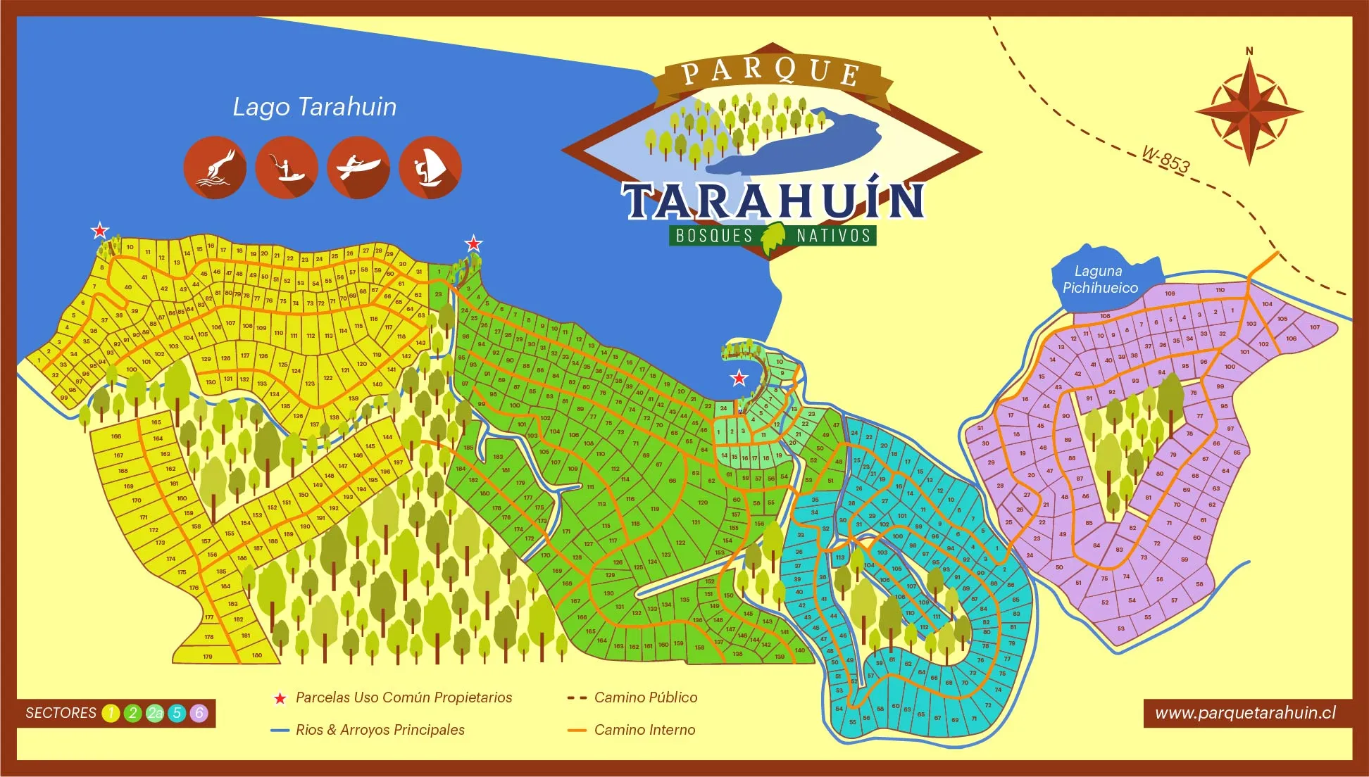 plano parcelas bosques nativos parque tarahuin chiloe